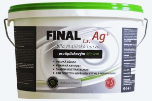 FINAL l.s. Ag+ protiplesňová biela maliarska farba 4kg Finalit na cca 32m2 (Final l.s. Ag+ maliarska protiplesňová farba 4kg vedierko Finalit s obsahom aktívneho striebra)