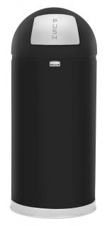 Kôš okrúhly kovový interiérový na odpad 57l Push čierny Rubbermaid (Kôš kovový na odpad okrúhly 57l Push Rubbermaid)