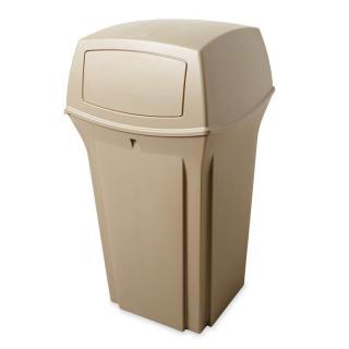 Kôš RANGER 132,5litr. bežový s dvomi otvormi Rubbermaid (Odpadkový kôš RANGER 132,5l pre exteriér s vysokou odolnosťou voči UV žiareniu)