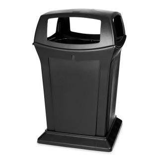 Kôš RANGER 170,3litr. čierný so štyrmi otvormi Rubbermaid (Odpadkový kôš RANGER 170,3l pre exteriér s vysokou odolnosťou voči UV žiareniu)