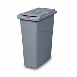 Kôš Slim Jim 87L vrátane veka šedý Rubbermaid (Odpadkový plastový kôš Slim Jim 87L vrátane veka Rubbermaid)