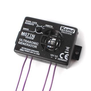 Odpudzovač zveri a hmyzu KEMO M071N - ultrazvukový, 8 až 40 kHz (KEMO M071N ultrazvukový odpudzovač zveri a hmyzu 8 až 40 kHz)