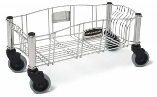 Podvozok stainless pod SLIM JIM 60l a 87l koše Rubbermaid (Podvozok oceľový pre koše SLIM JIM 60l a 87l Rubbermaid)