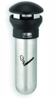 Popolník Wall Mount čierna/chrom Rubbermaid (Popolník Wall Mount s možnosťou uchytenia na stenu a kapacitou 700 špakov)