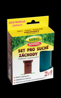 Set Suché WC Oxy Break 50g + Urýchľovač 80ml baktérie Subio (Sada Suché WC Oxy Break 50gr + Urýchľovač 80ml baktérie a enzýmy pre suché WC)