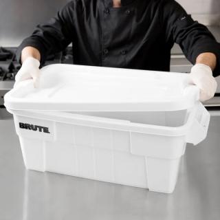 Úložný box BRUTE® 20 GAL TOTE s vekom 75,7litr. Biely Rubbermaid (BRUTE® 20 GAL TOTE úložný box s vekom biely 75,7litr)
