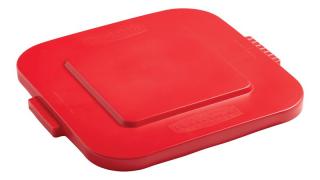 VEKO plné štvorcové pre BRUTE 106l červené (Veko plné štvorcové na Brute kôš 106l Rubbermaid červené)