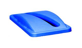 Veko SLIM JIM modré na PAPIER - pozdĺžny otvor Rubbermaid (Farebné veko modré na PAPIER - pozdĺžny otvor pre Rubbermaid SLIM JIM)