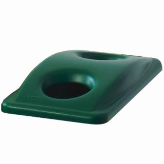 Veko SLIM JIM na PLAST/SKLO  s  2 otvormi pre Rubbermaid zelené (Farebné veko zelené na PLAST alebo zelené na SKLO pre Rubbermaid SLIM JIM FG269288 )