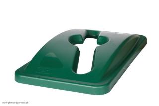 Veko SLIM JIM zelené na PAPIER - okrúhly a pozdĺžny otvor Rubbermaid (Farebné veko zelené na PAPIER - okrúhly a pozdĺžny otvor pre Rubbermaid SLIM JIM)