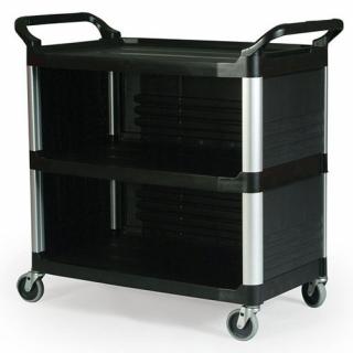 Vozík servírovací uzatvorené 3 strany nosnosť 135kg šedý Rubbermaid (Vozík prepravný a servírovací 135kg šedý uzatvorené tri strany Rubbermaid)