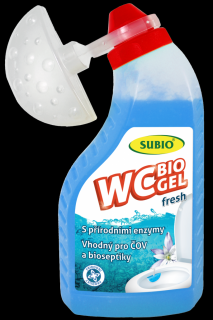 WC BIO GÉL Fresh 500ml + košíček, bez chlóru enzýmaticky prípravok Subio (WC BIO GÉL Fresh 0,5 l + košíček, bez chlóru enzymaticky čistič WC)
