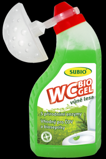 WC BIO GÉL Les 500ml + košíček, bez chlóru enzýmaticky prípravok Subio (WC BIO GÉL Les 0,5 l + košíček, bez chlóru enzymaticky čistič WC)