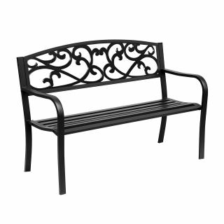 Záhradná kovová lavica -127x60x89 cm (Kovová lavica-ornament)