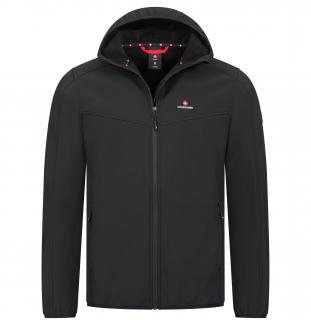 Ľahká outdoorová pánska softshellová bunda HOHENHORN Alpberg Farba: Čierna, Veľkosť: XL