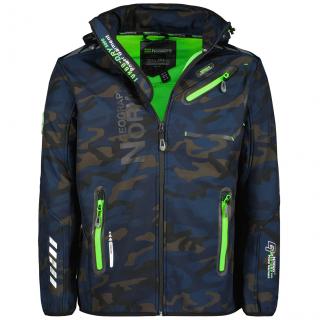 Pánska softshellová bunda GEOGRAPHICAL NORWAY Royaute Camo Farba: Modrá, Veľkosť: XL