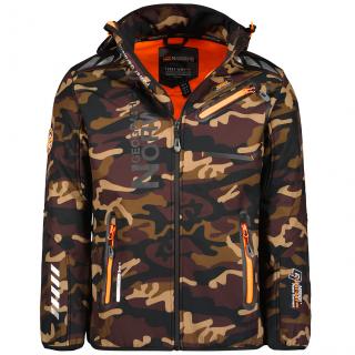 Pánska softshellová bunda GEOGRAPHICAL NORWAY Royaute Camo Farba: Oranžová, Veľkosť: L