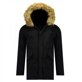 Pánska zimná parka s kapucňou GEOGRAPHICAL NORWAY Bagway Barva: Čierna, Velikost: XL