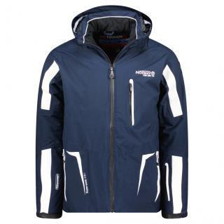 Zateplená lyžiarska bunda s reflexnými pruhmi GEOGRAPHICAL NORWAY Wimax Barva: Tmavomodrá, Velikost: 2XL