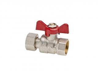 Guľový ventil s prevlečnou maticou, motýľ PN25 95° SPIN Priemer: 3/4"Fx1"