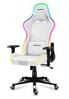 Herné kreslo polohovateľné otočné Huzaro Force 6.2 RGB biele