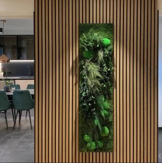 Lamelový panel na stenu Farba: čierna/orech, Rozmery: 255 x 30 cm