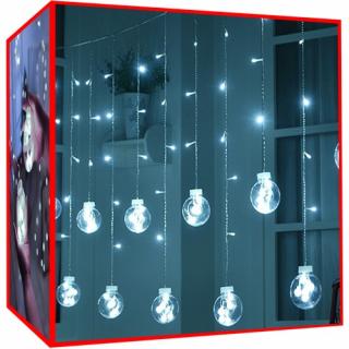 Led vianočné osvetlenie gule studena biela