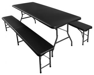 Pivný set 180 cm čierny