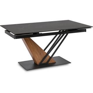 Rozkladací stôl Rex 160-200 cm orech čierny mramor