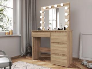 Toaletný stolík Hollywood Premium s LED osvetlením TL08 Dub