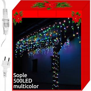 Vianočné osvetlenie cencúle 500 LED multicolor 21 m