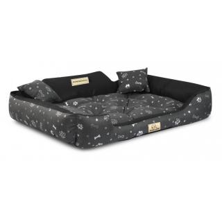 Vodeodolný pelech pre psa KINGDOG 100 x 75 cm strieborné kosti