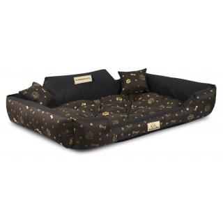 Vodeodolný pelech pre psa KINGDOG 100 x 75 cm zlaté kosti