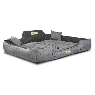 Vodeodolný pelech pre psa KINGDOG 115 x 95 cm čierne kosti