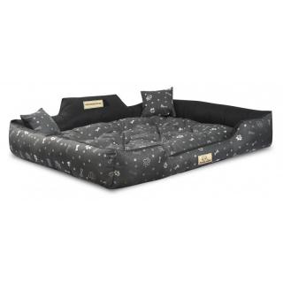 Vodeodolný pelech pre psa KINGDOG 115 x 95 cm strieborné kosti
