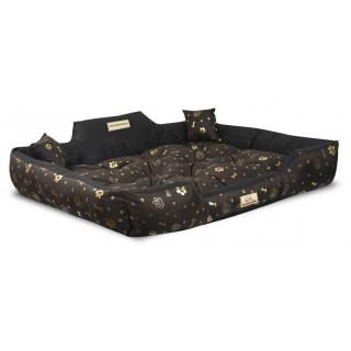 Vodeodolný pelech pre psa KINGDOG 115 x 95 cm zlaté kosti