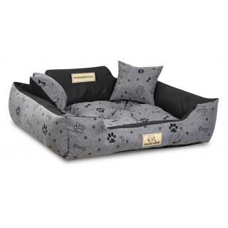 Vodeodolný pelech pre psa KINGDOG 75 x 65 cm čierne kosti
