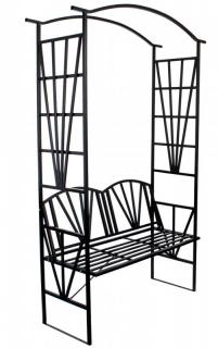 Záhradná pergola s lavicou 114 x 45 x 208 cm