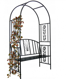 Záhradná pergola s lavicou 122 x 58 x 203 cm