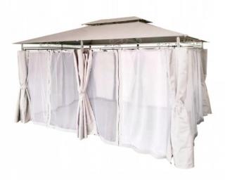 Záhradný altánok elegant 3X4m béžový + moskytiery + steny TUN0372