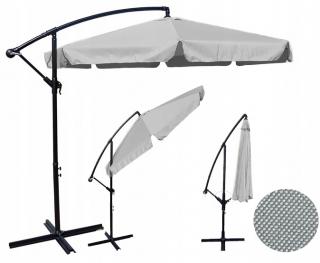 Záhradný slnečník 350 cm svetlo šedý