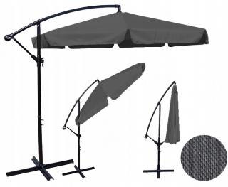 Záhradný slnečník 350 cm tmavo šedý