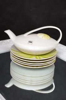 Čajník + taniere porcelánový/set