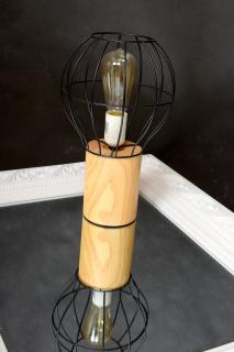 Lampa stolná drevo-kov/34cm.