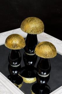 Soška hríbik čierno-zlatý/16cm.