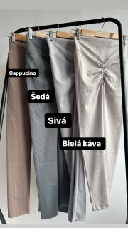 Rebrované push-up legíny GREY Veľkosť: L, Farba: Svetlo sivá