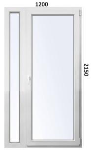 Balkónové dvere 1200x2150 FIX+OS pravé Aluplast