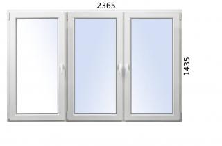 Plastové okno 2365x1435 O+O+OS ALUPLAST