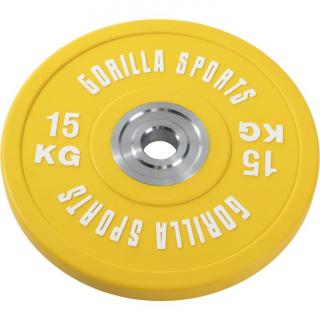 Gorilla Sports Záťažový kotúč, pogumovaný, 15 KG