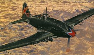 Model Iljušin II-10/aVIA B-33 15,5x18,5cm v krabici 25x14,5x4,5cm